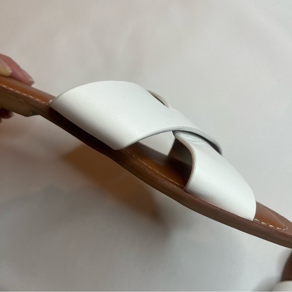 Jack Rogers Classic White Leather Sloane Slotted X Band Slip On Sandals Size 6M - Picture 8 of 16